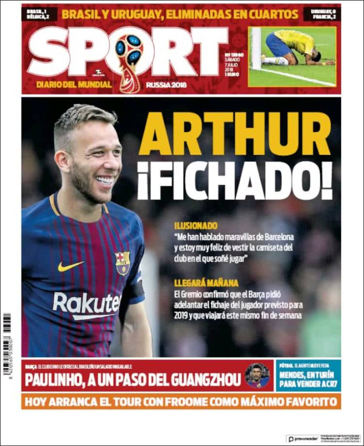 Ce scriu azi ziarele de sport din lume (7 iulie 2018)