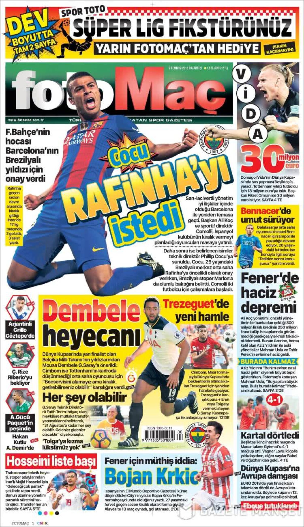 Ce scriu azi ziarele de sport din lume (9 iulie 2018)