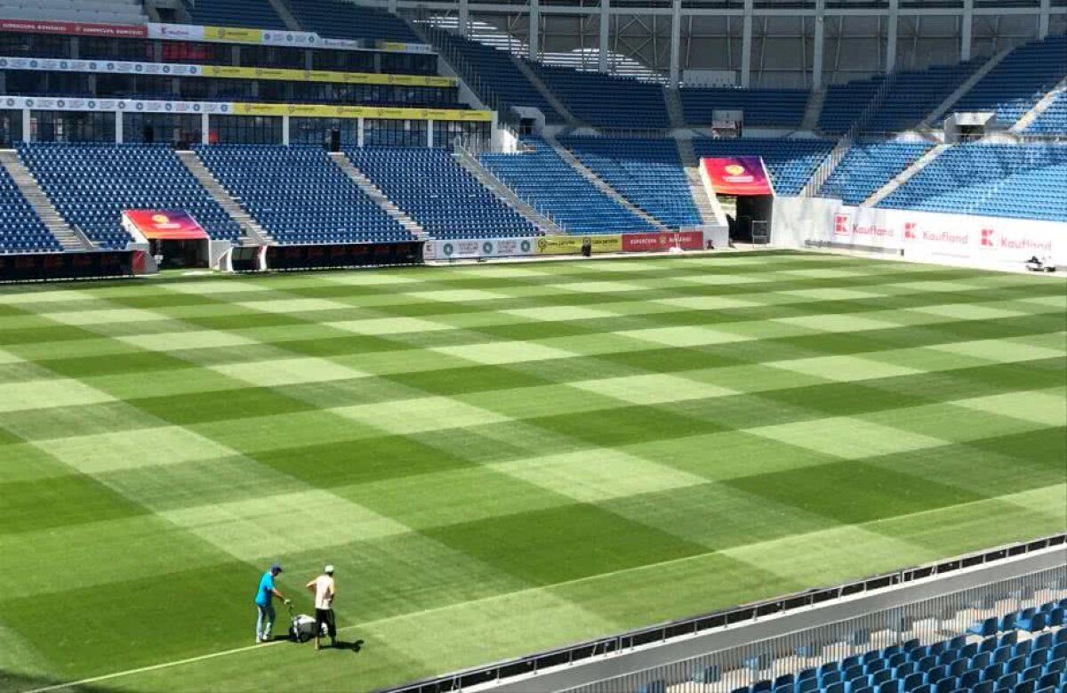 EXCLUSIV GALERIE FOTO Gata pentru Supercupă! Gazonul de pe "Ion Oblemenco" e în condiții extraordinare pentru primul meci al sezonului