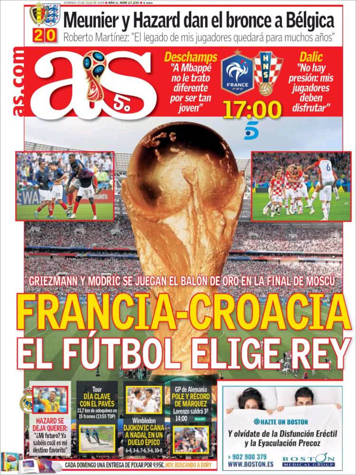 Ce scriu azi ziarele de sport din lume (15 iulie 2018)