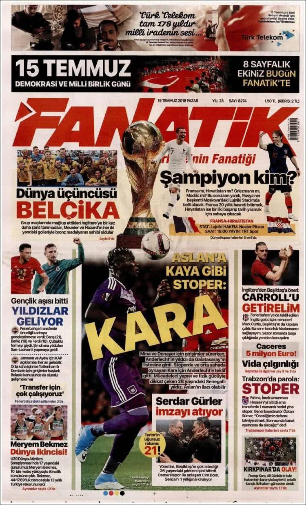 Ce scriu azi ziarele de sport din lume (15 iulie 2018)