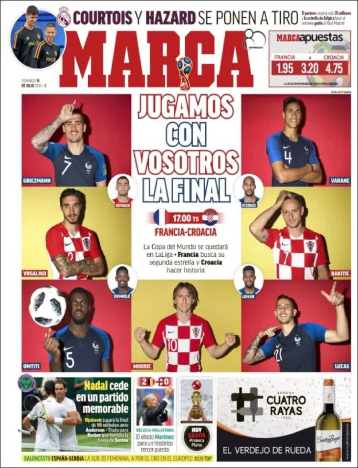 Ce scriu azi ziarele de sport din lume (15 iulie 2018)