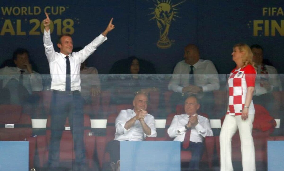 GALERIE FOTO În tribune s-a terminat egal » Macron și președinta Croației au făcut SPECTACOl în lojă, chiar sub privirile lui Putin