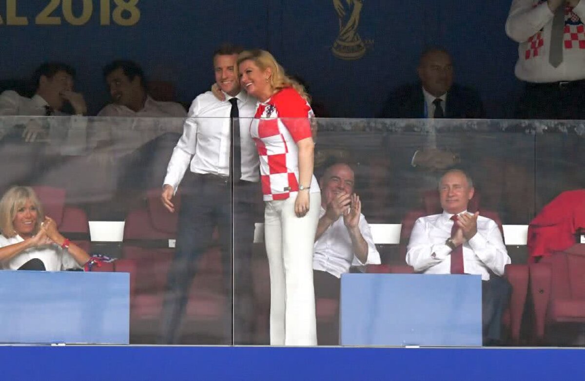 GALERIE FOTO În tribune s-a terminat egal » Macron și președinta Croației au făcut SPECTACOl în lojă, chiar sub privirile lui Putin