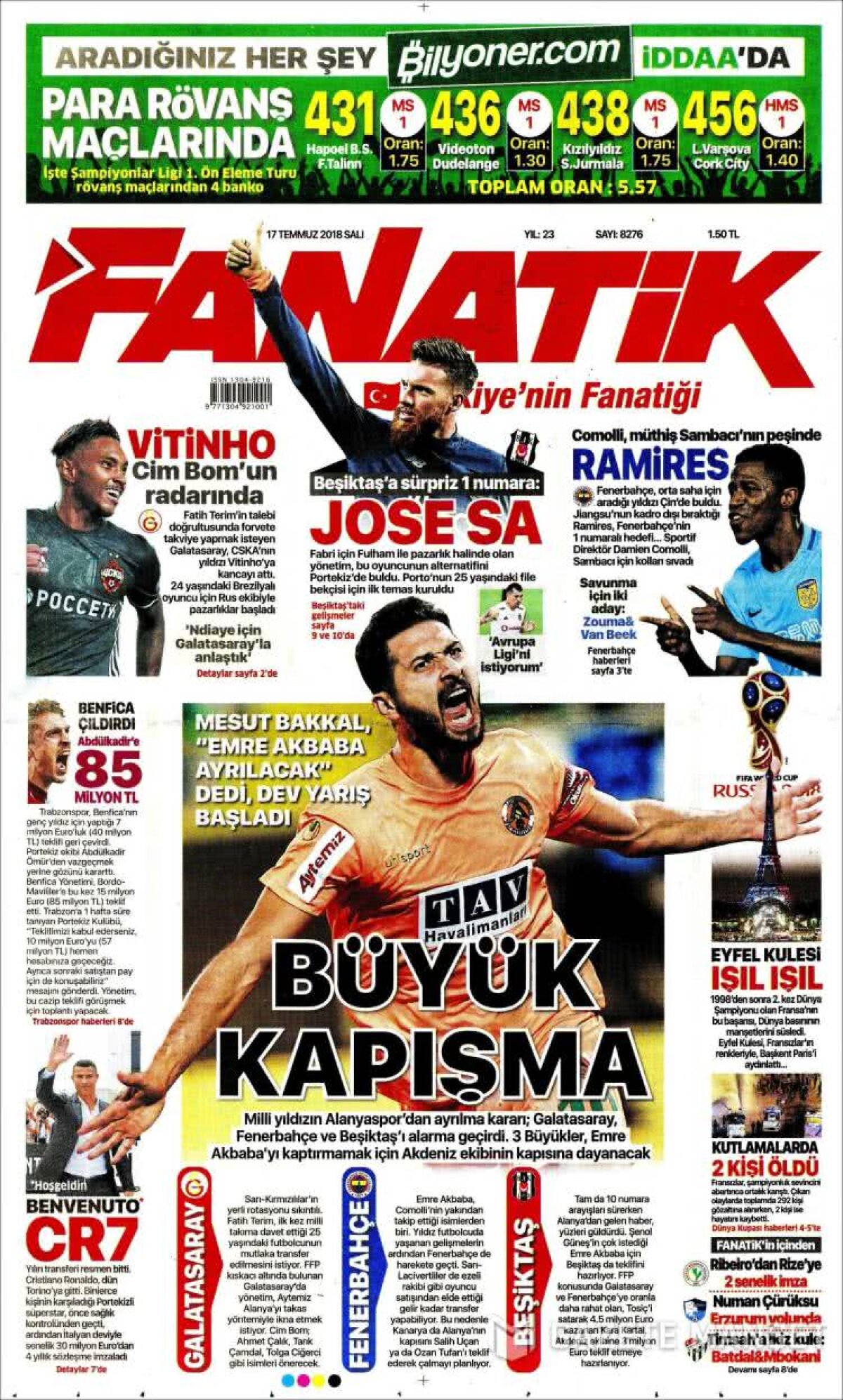 Ce scriu azi ziarele de sport din lume (17 iulie 2018)