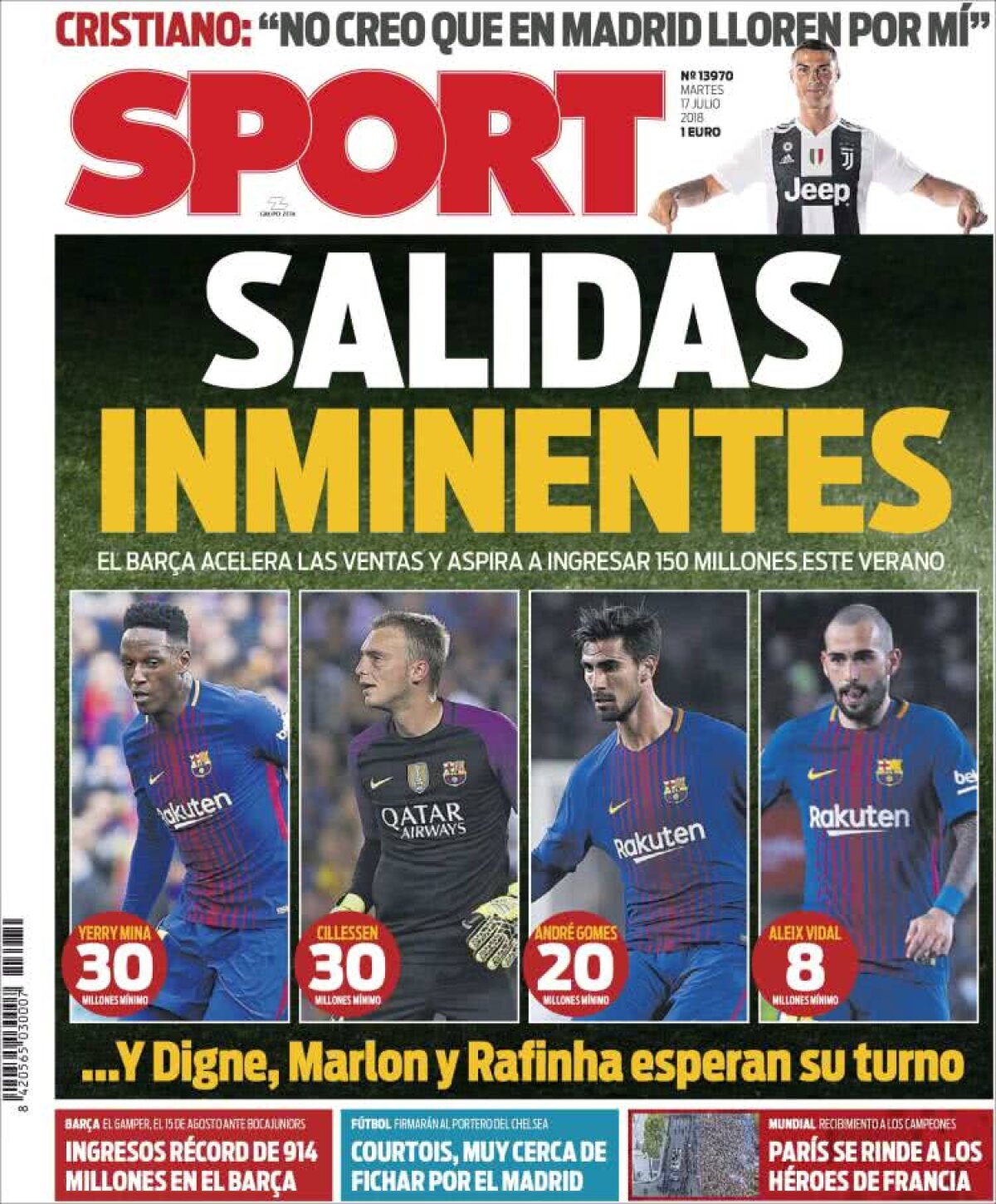 Ce scriu azi ziarele de sport din lume (17 iulie 2018)