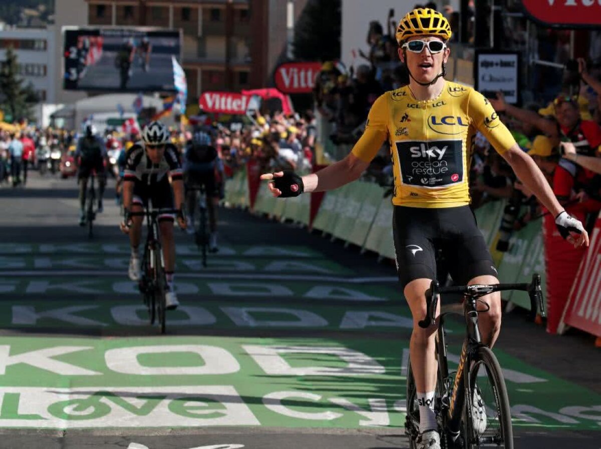 Primul tricou galben DIN ISTORIE câștigător pe Alpe D'Huez! Geraint Thomas a făcut o cursă incredibilă pe cea mai tare cățărare din ciclism! 