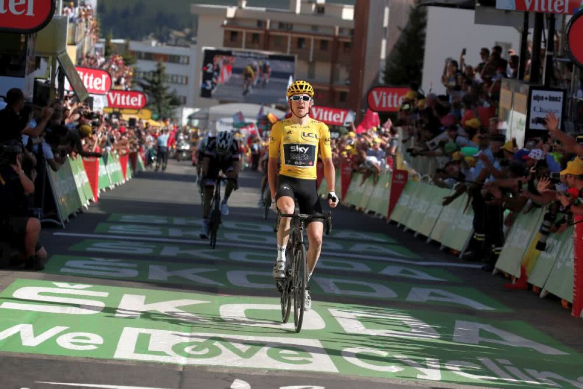 Primul tricou galben DIN ISTORIE câștigător pe Alpe D'Huez! Geraint Thomas a făcut o cursă incredibilă pe cea mai tare cățărare din ciclism! 