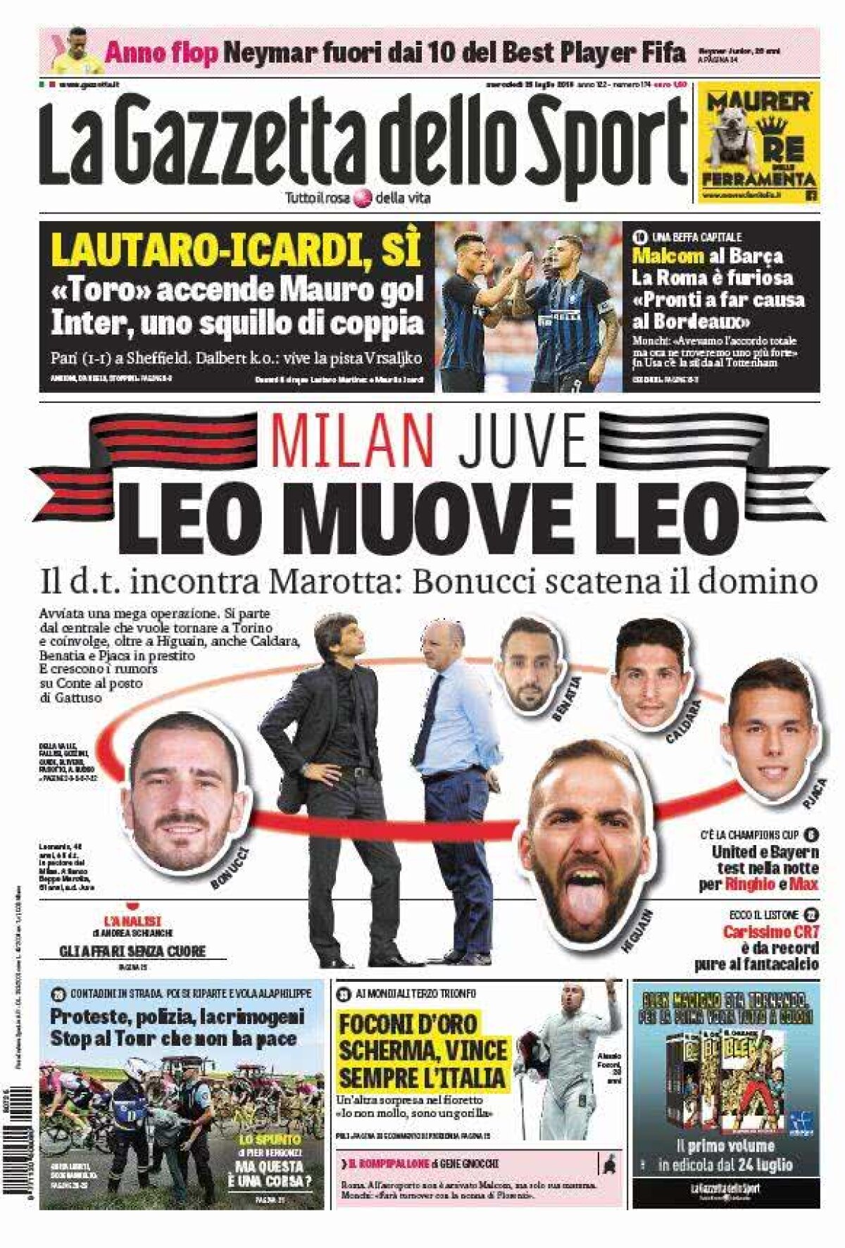 Ce scriu azi ziarele de sport din lume (25 iulie 2018)