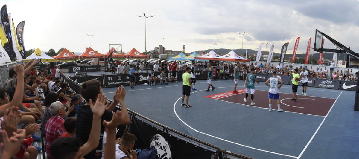GALERIE FOTO » Luminița Huțupan s-a apucat de baschet și-a făcut spectacol la Râmnicu Vâlcea Streetball