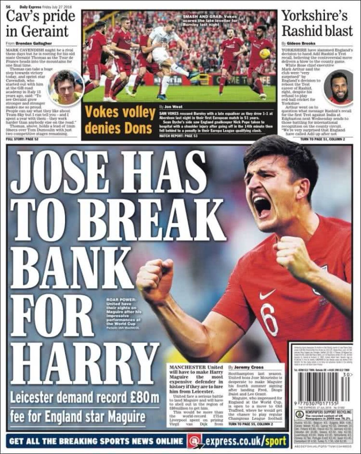 Ce scriu azi ziarele de sport din lume (27 iulie 2018)