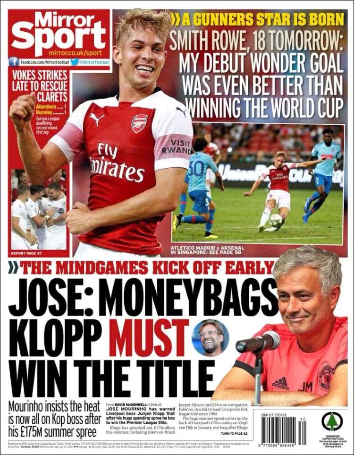 Ce scriu azi ziarele de sport din lume (27 iulie 2018)