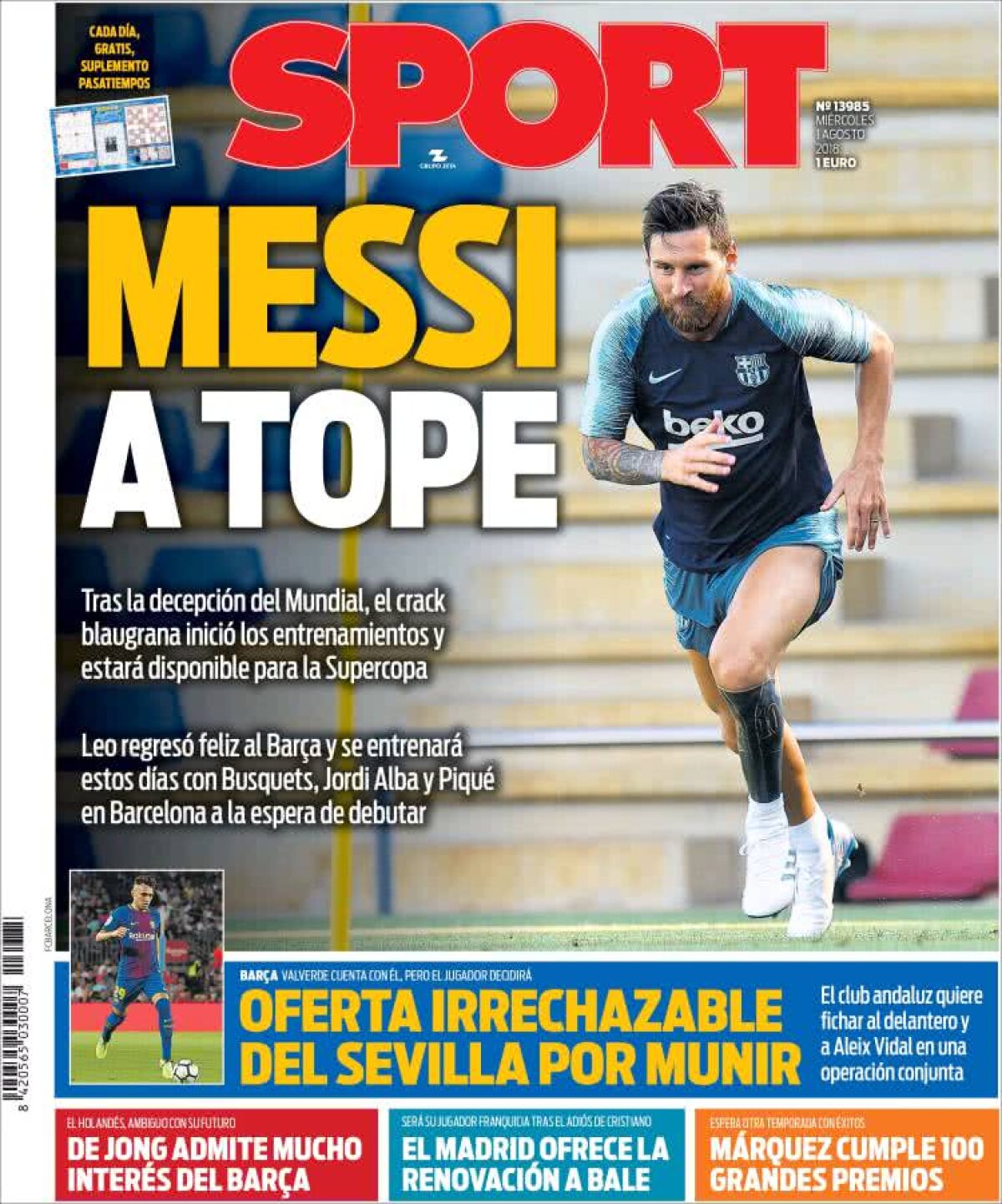 Ce scriu azi ziarele de sport din lume (1 august 2018)