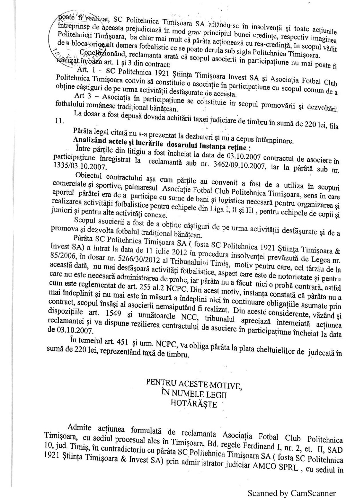 FOTO Oficialii lui ACS Poli reacționează în războiul cu CJ Timiș » Documentele care ar atesta că echipa e continuatoarea Politehnicii Timișoara