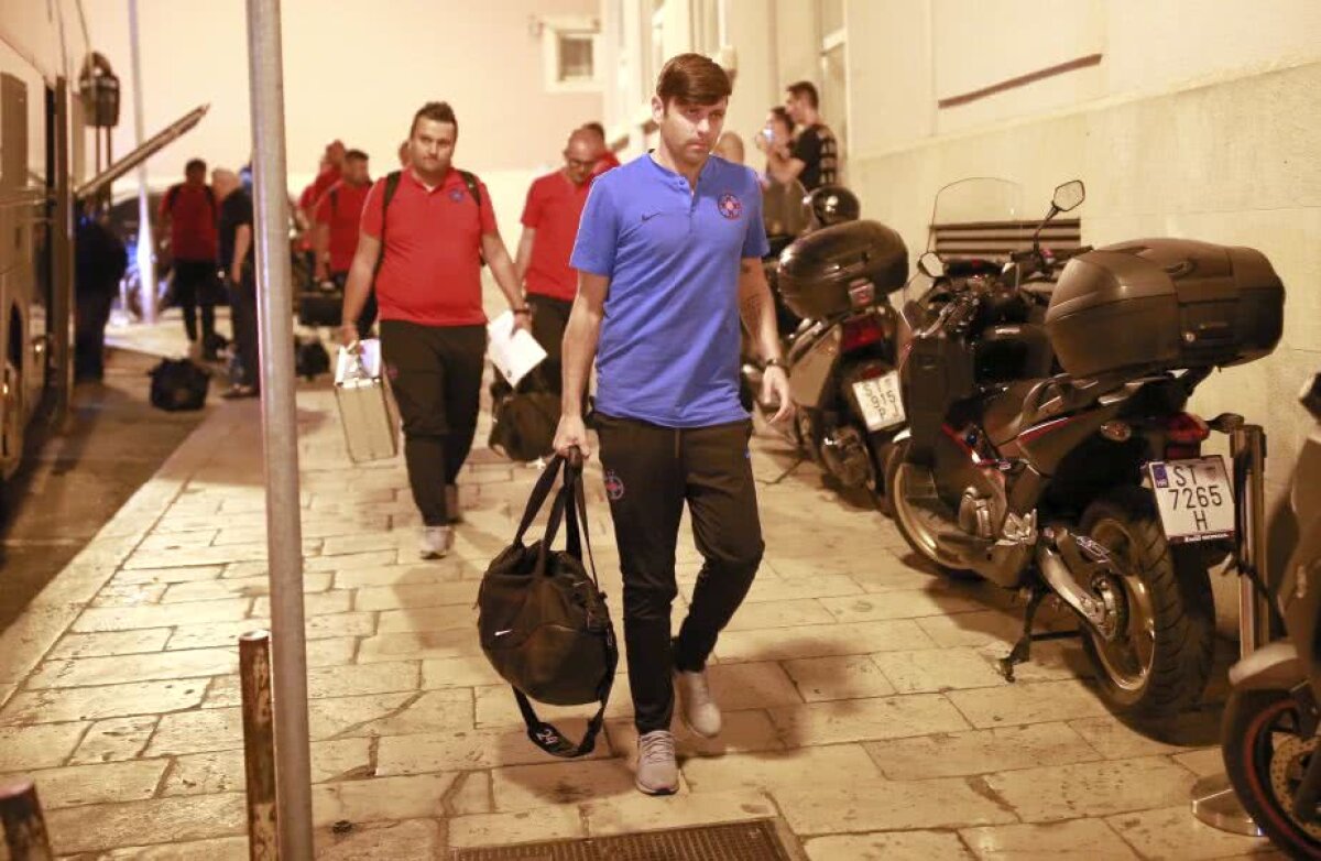 CORESPONDENȚĂ DIN SPLIT // GALERIE FOTO / FCSB a ajuns în Croația » Prezență-surpriză în delegația roș-albaștrilor 