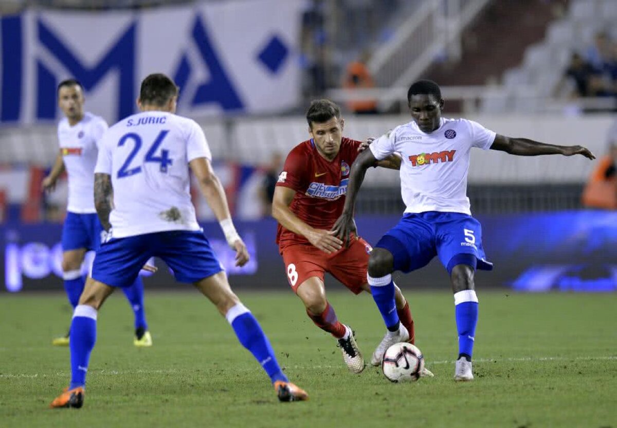 HAJDUK SPLIT - FCSB 0-0 // FOTO Machiavelic! Roș-albaștrii au dezamăgit la Split, dar au rezistat fără gol primit » Calificarea se joacă în retur