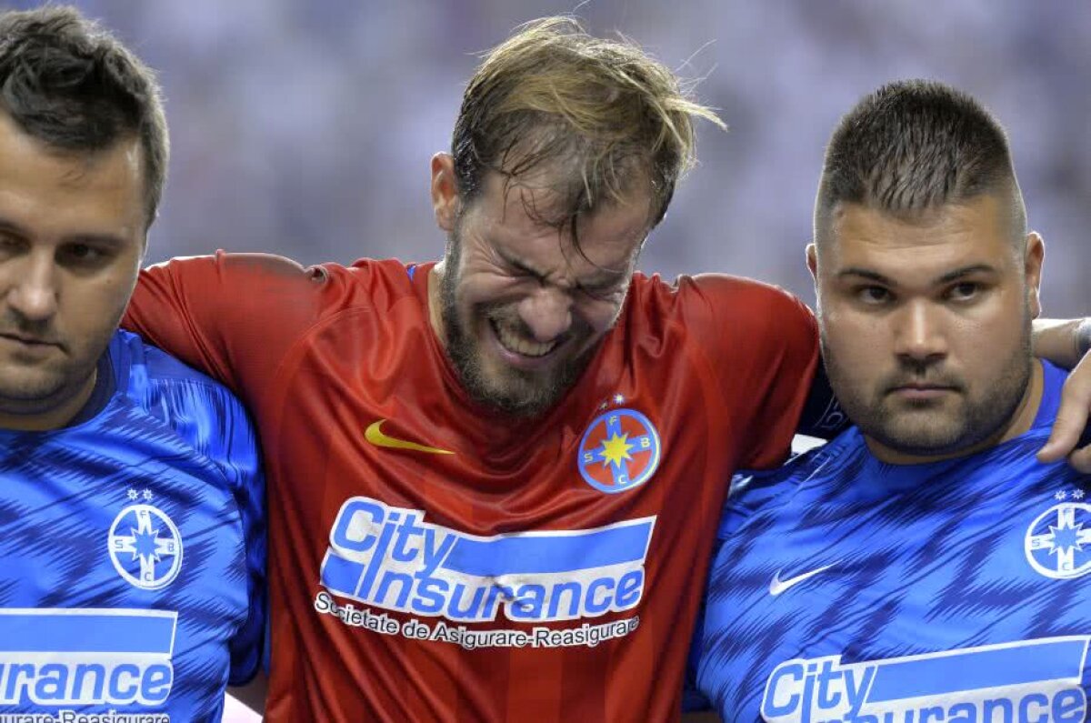 GALERIE FOTO Imaginile suferinței după meciul Hajduk - FCSB! Doi steliști au ieșit purtați pe brațe de pe teren + Număr record de faulturi