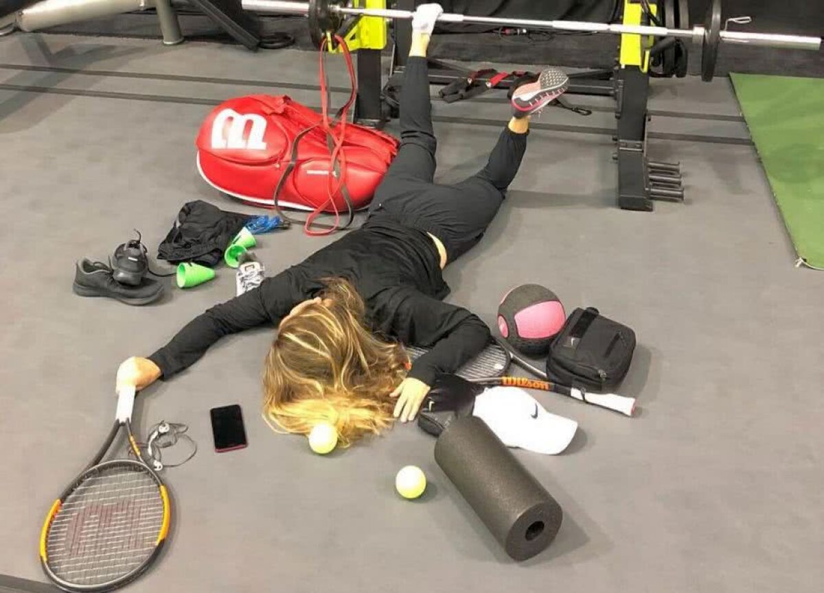 SIMONA HALEP. FOTO Imagine neașteptată din vestiarul liderului WTA: "Ăsta e rezultatul a 4 meciuri în 48 de ore!"