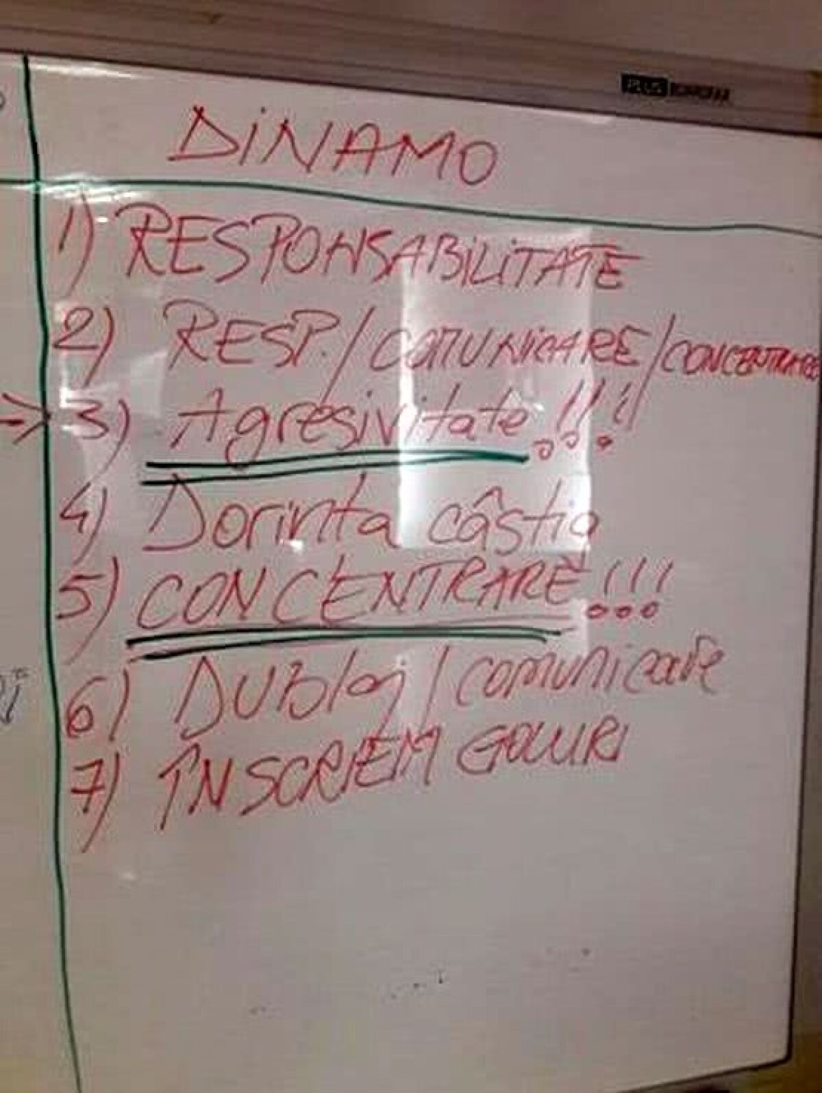 GALERIE FOTO Cum și-a motivat Florin Bratu jucătorii înaintea meciului cu Viitorul: mesajele apărute în vestiarul "câinilor"