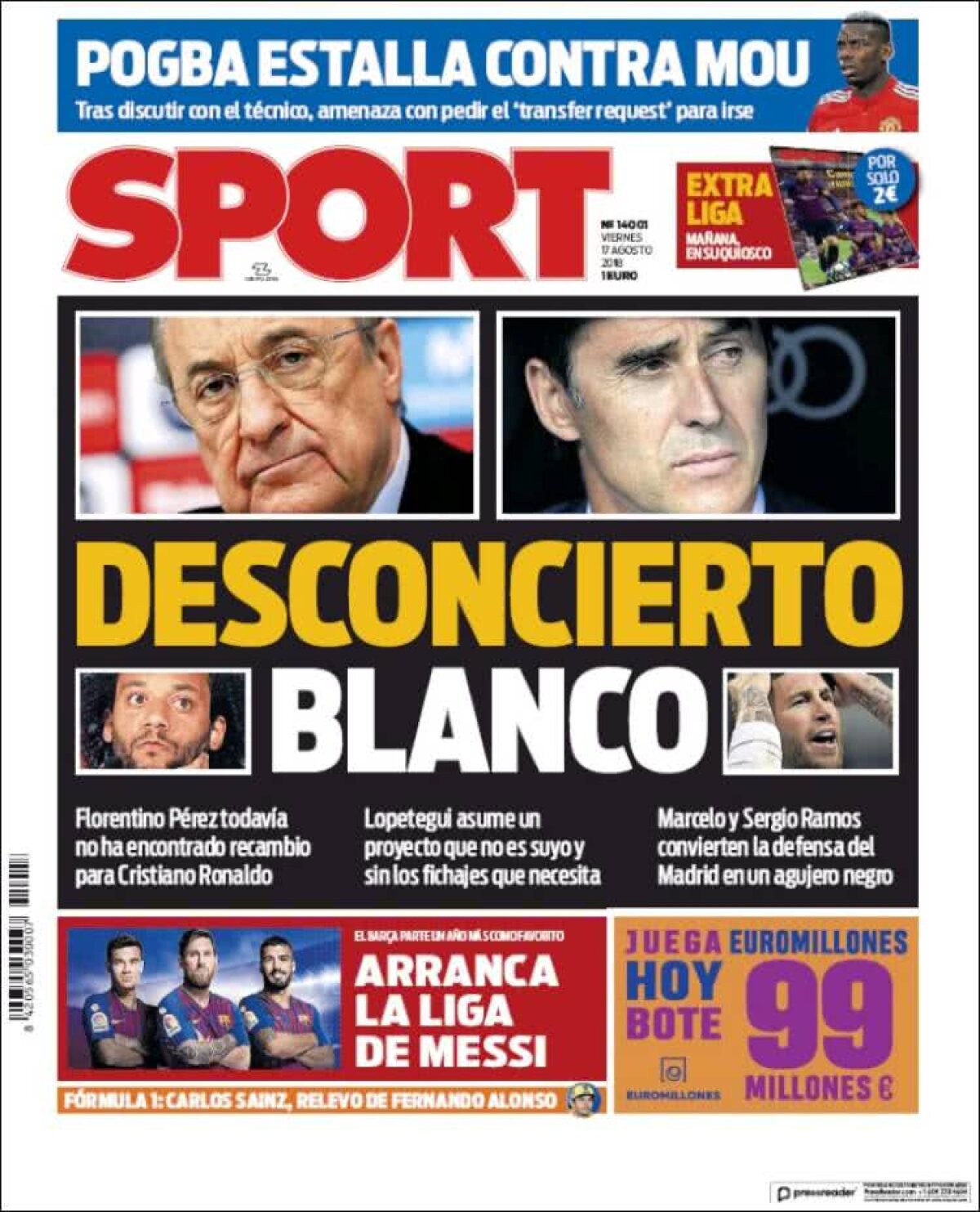 Ce scriu azi ziarele de sport din lume (17 august 2018)