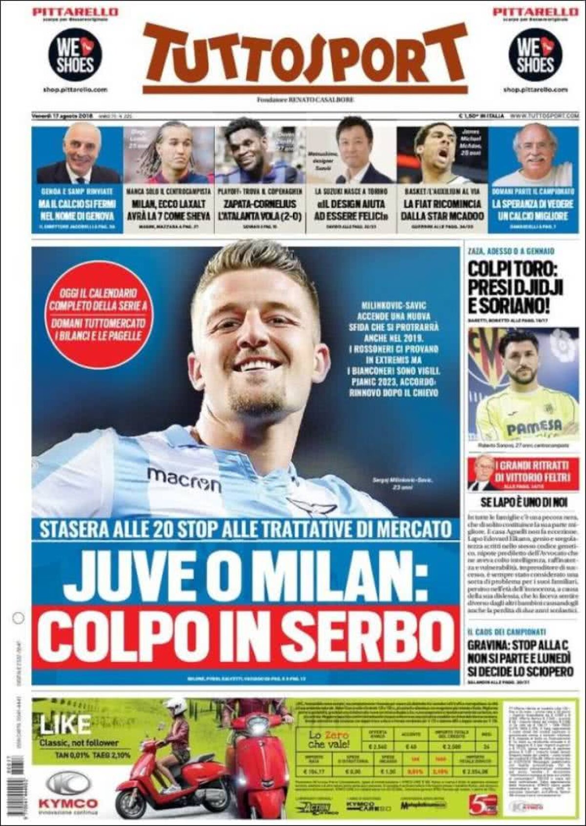 Ce scriu azi ziarele de sport din lume (17 august 2018)