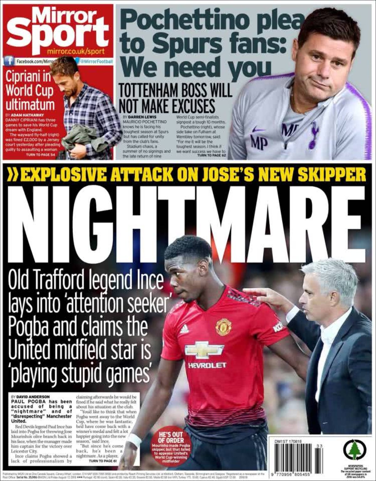 Ce scriu azi ziarele de sport din lume (17 august 2018)