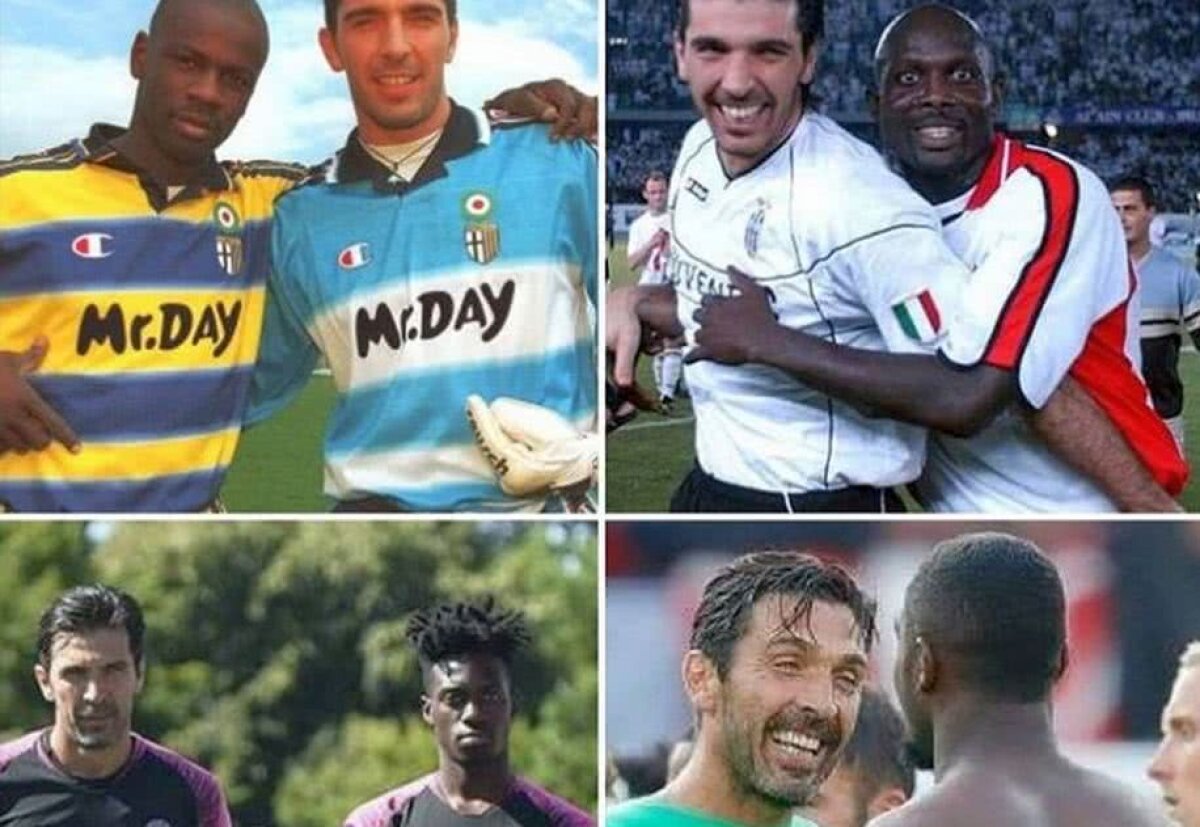 FOTO Povestea unei imagini antologice » Incredibilul Buffon: de la coleg cu Thuram și rival cu Weah, la coechipier cu Weah jr. și rival cu Thuram jr.