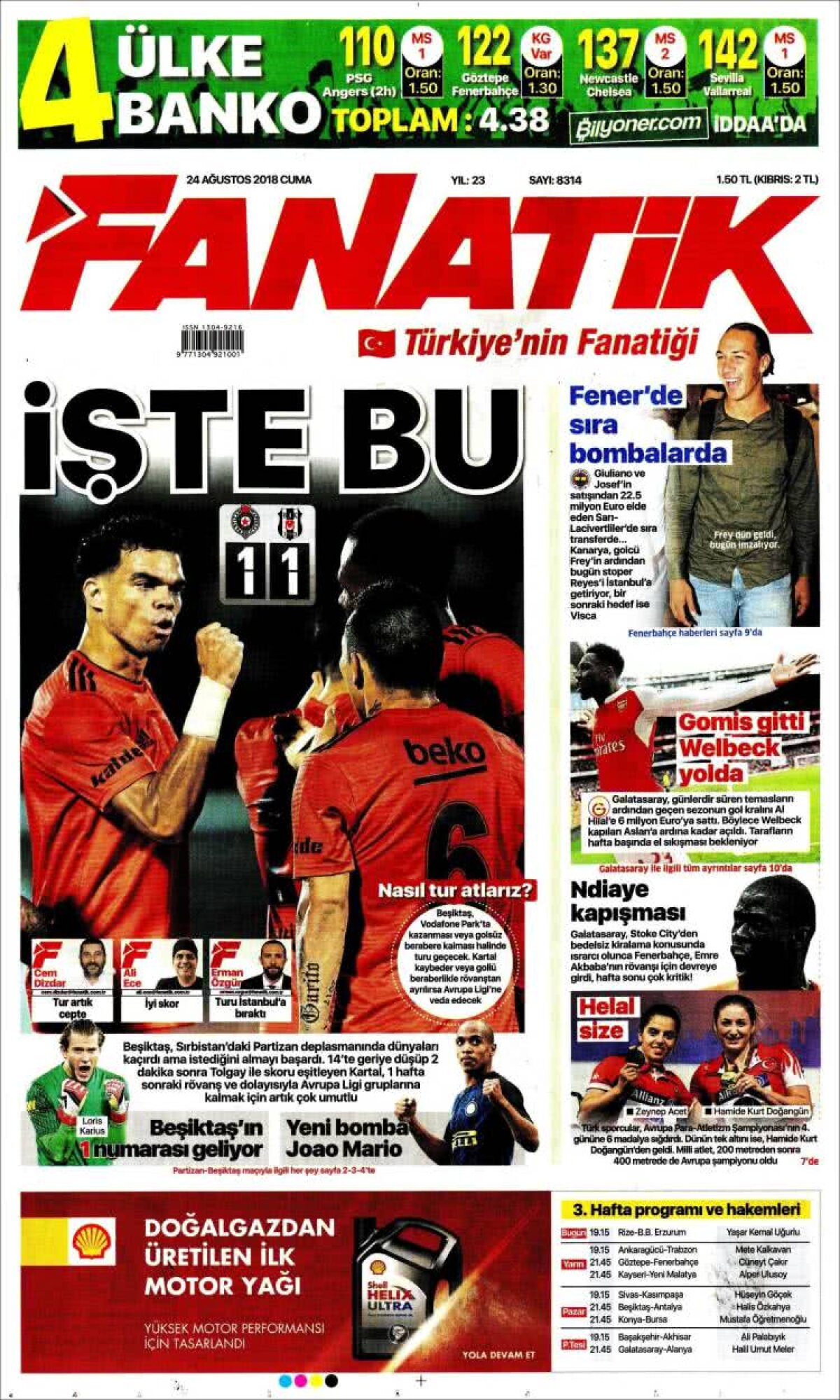 Ce scriu azi ziarele de sport din lume (24 august 2018)