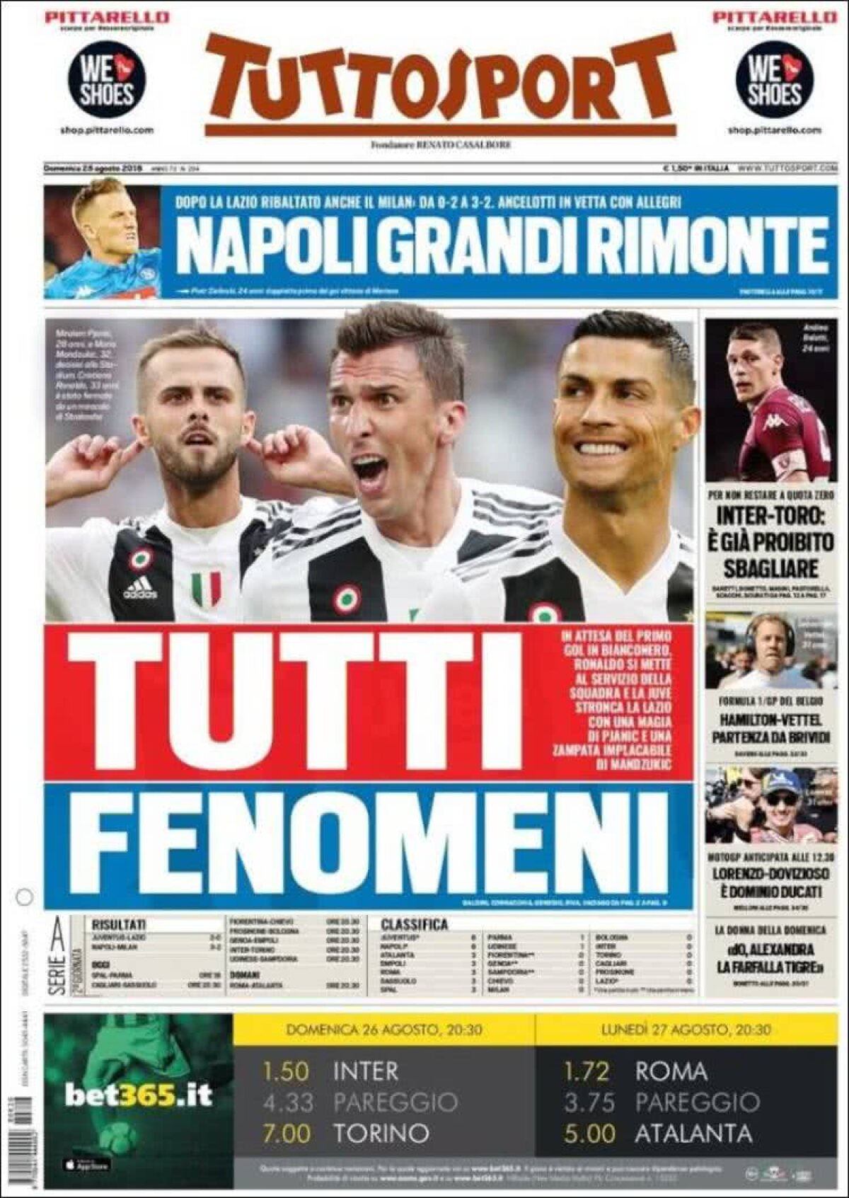 Ce scriu azi ziarele de sport din lume (26 august 2018)