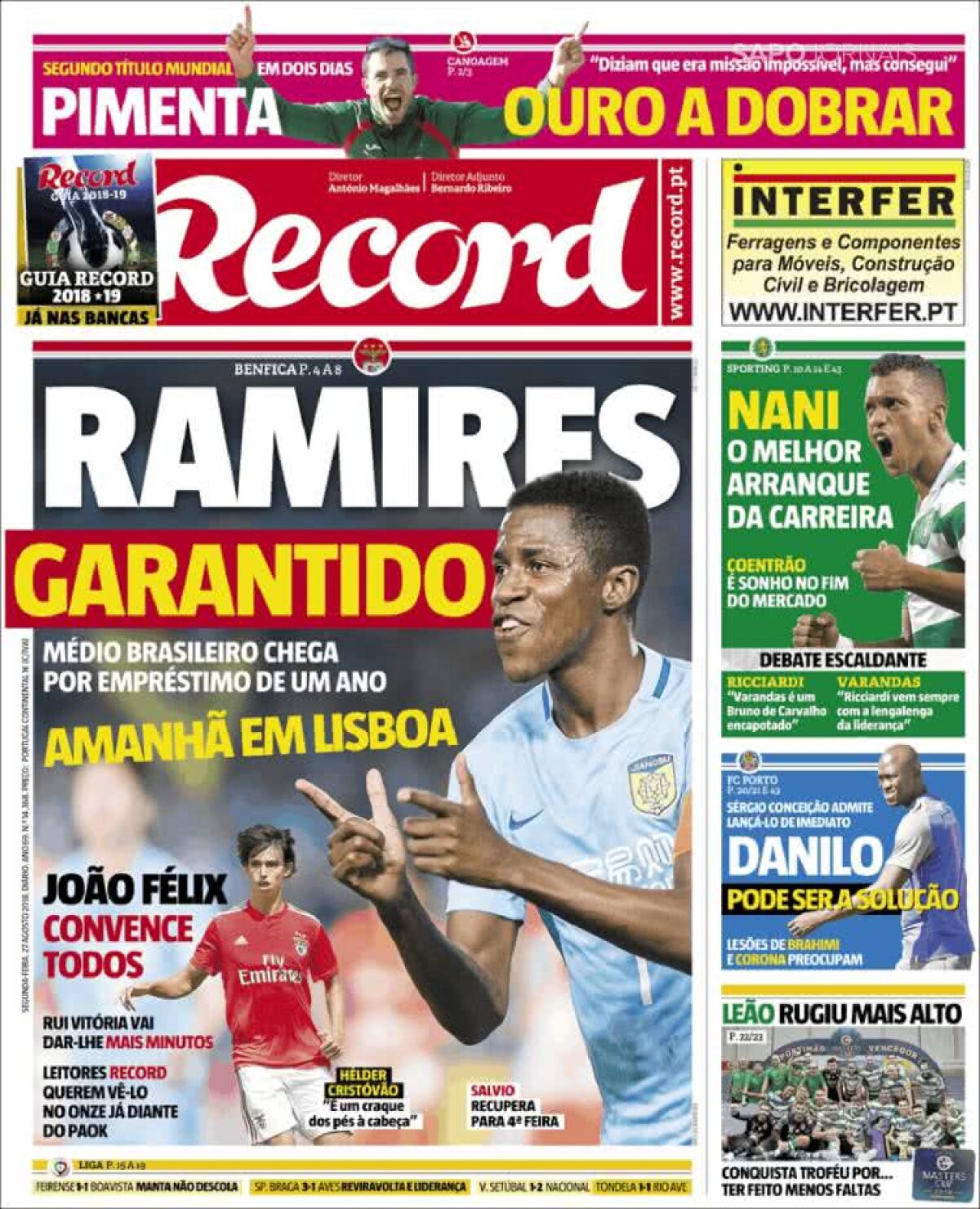 Ce scriu azi ziarele de sport din lume (27 august 2018)