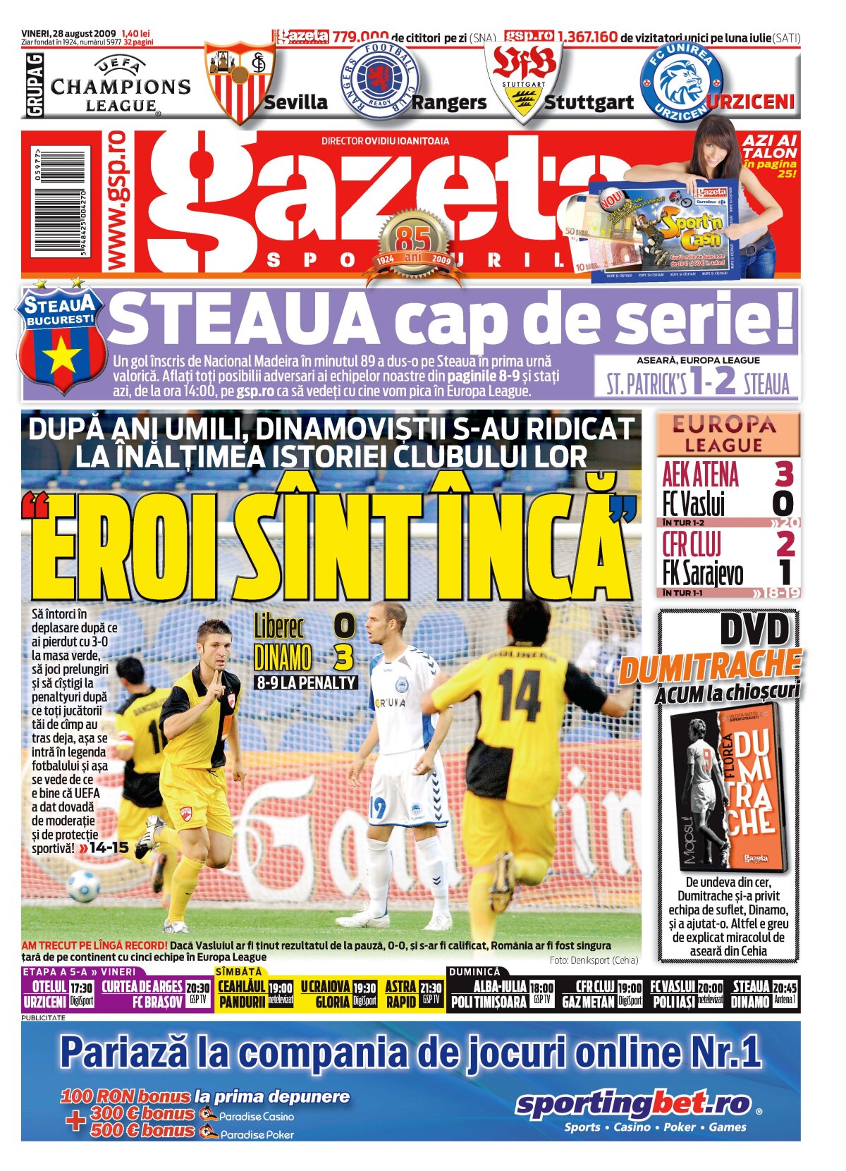 REMEMBER VIDEO Cea mai spectaculoasă performanță europeană a lui Dinamo în acest secol 