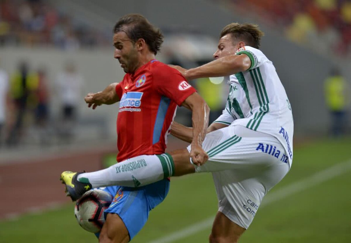 FOTO » Puneți milieurile la loc! "Messi al portarilor" o îngroapă pe FCSB » Roș-albaștrii ratează calificarea în grupele Europa League, deși au învins Rapid Viena, scor 2-1