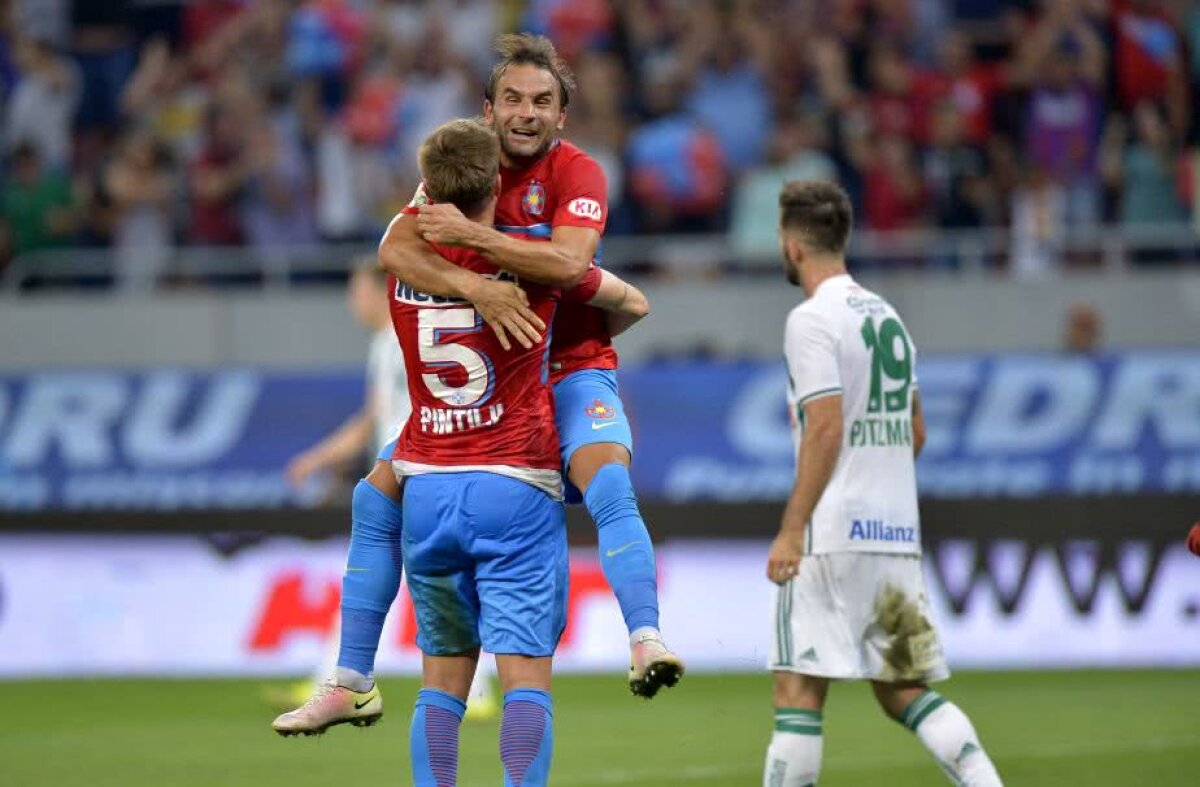 FOTO » Puneți milieurile la loc! "Messi al portarilor" o îngroapă pe FCSB » Roș-albaștrii ratează calificarea în grupele Europa League, deși au învins Rapid Viena, scor 2-1