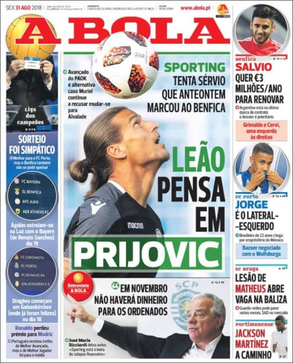 Ce scriu azi ziarele de sport din lume (31 august 2018)