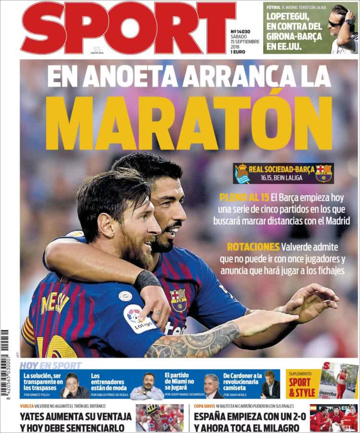 Ce scriu azi ziarele de sport din lume (15 septembrie 2018)