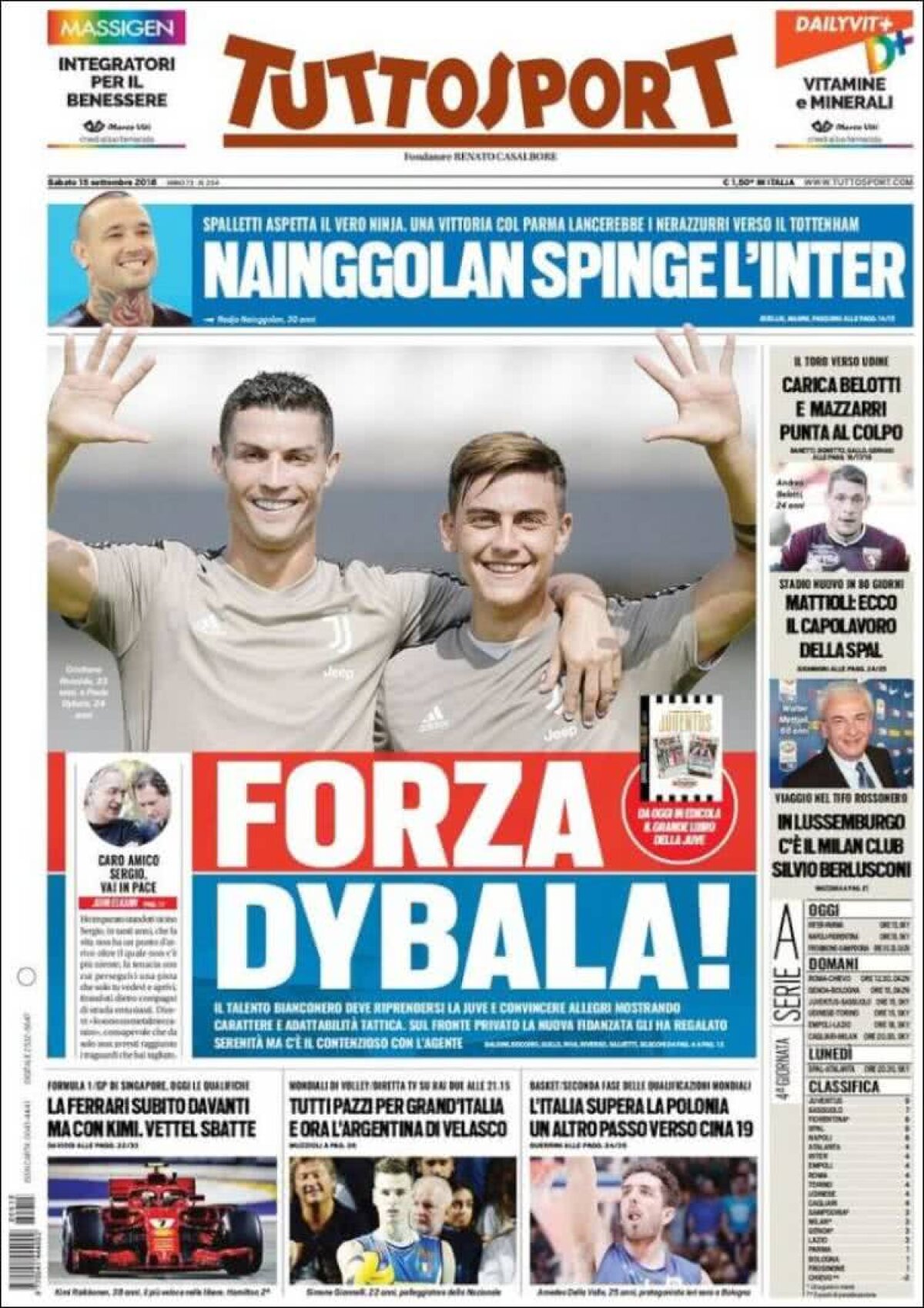 Ce scriu azi ziarele de sport din lume (15 septembrie 2018)