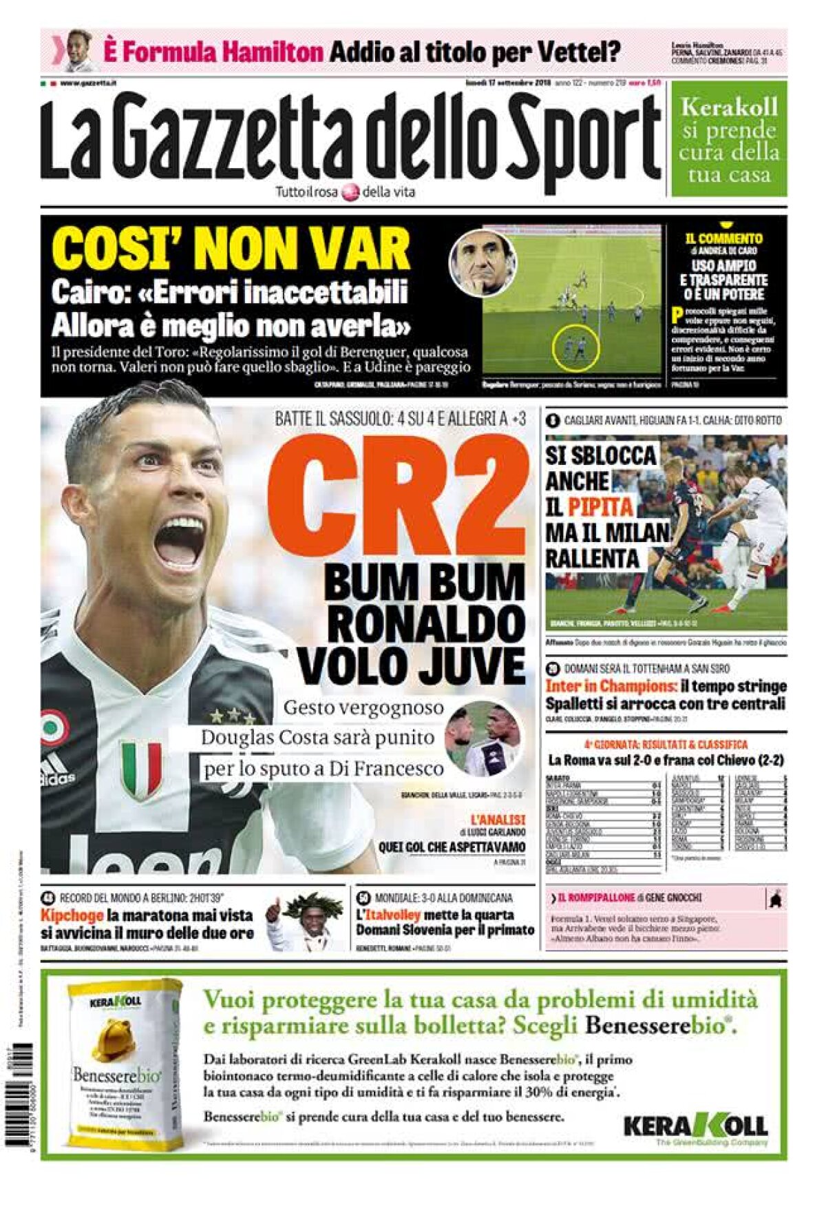 Ce scriu azi ziarele de sport din lume (17 septembrie 2018)