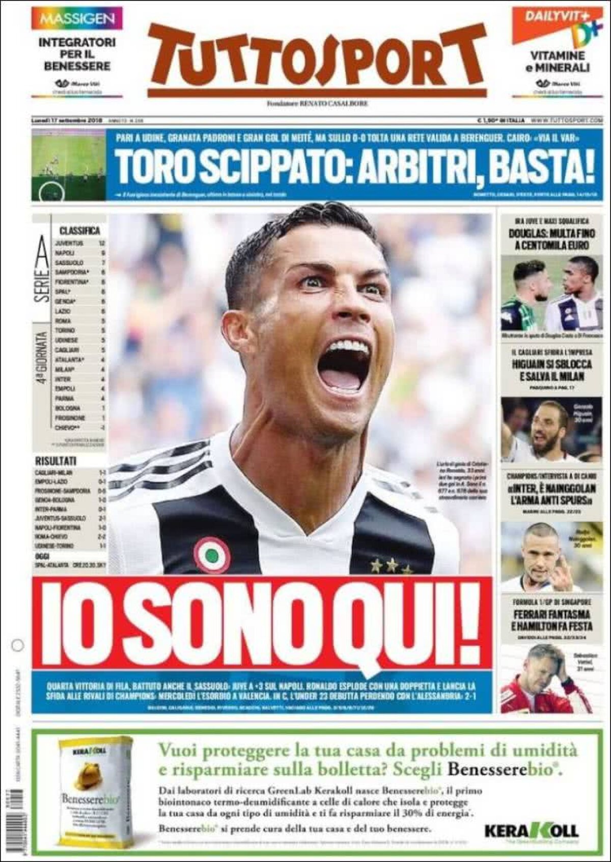 Ce scriu azi ziarele de sport din lume (17 septembrie 2018)