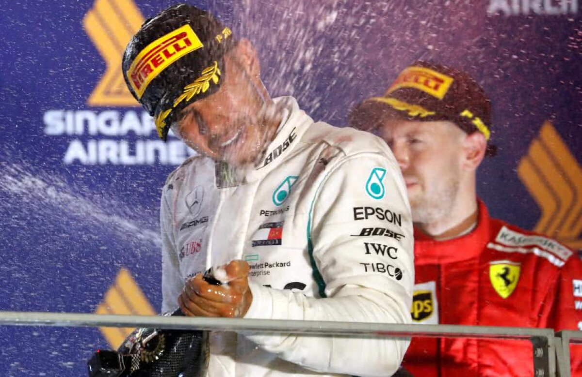 SINGAPORE GRAND-PRIX // Dominația continuă! Victorie categorică pentru Lewis Hamilton la Singapore, iar titlul mondial e tot mai aproape