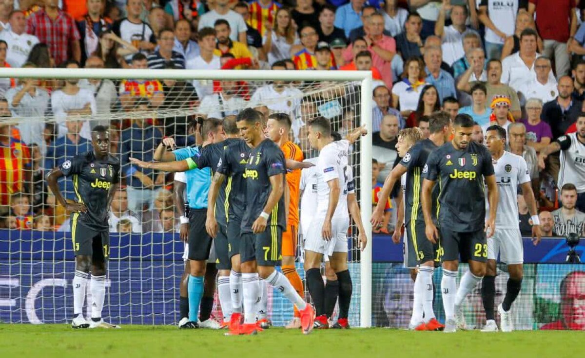 FOTO Moment incredibil în Valencia - Juventus! Ronaldo a fost eliminat și a părăsit terenul în lacrimi 