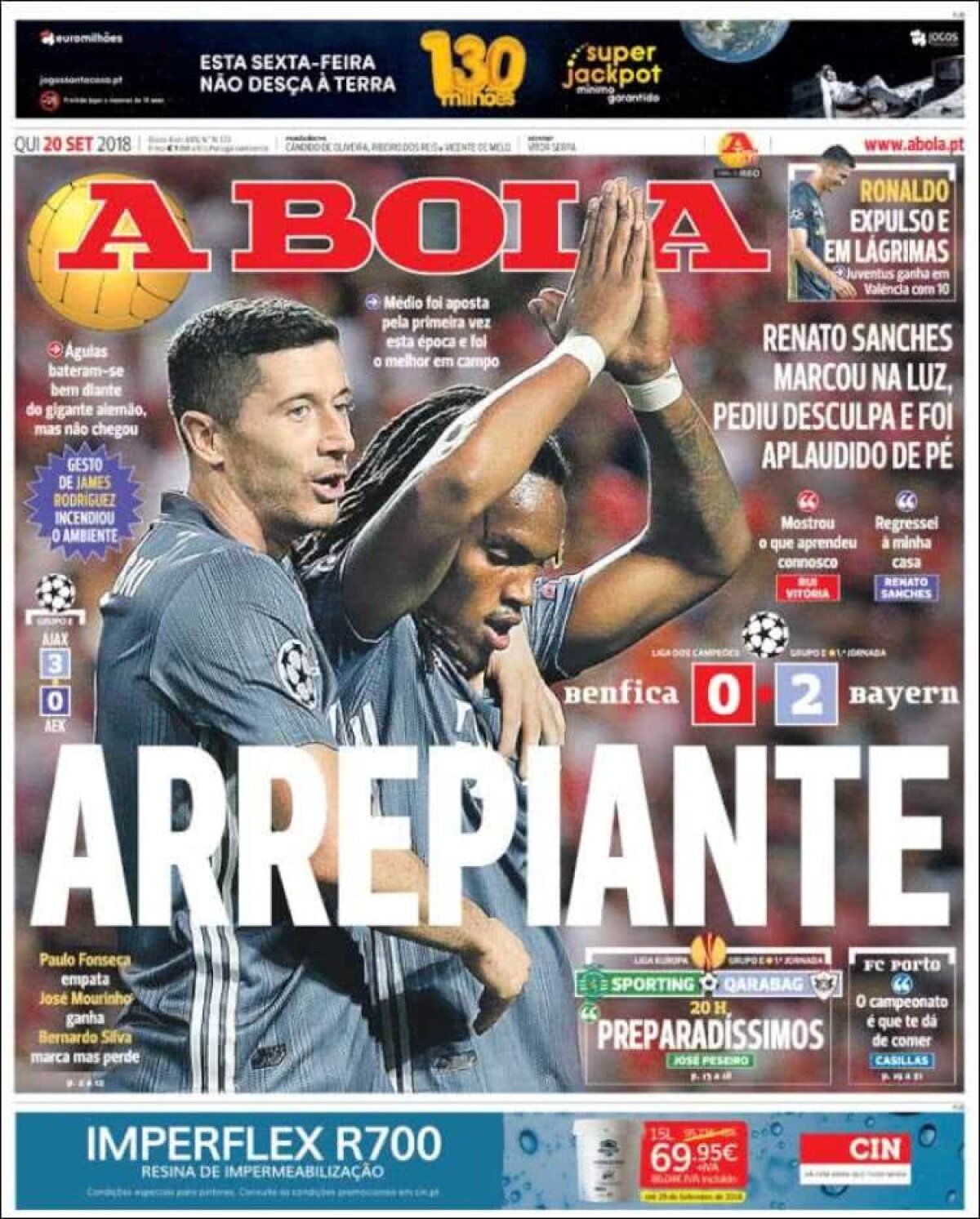 Ce scriu azi ziarele de sport din lume (20 septembrie 2018)