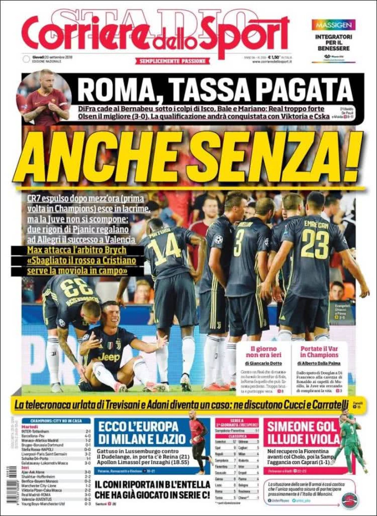 Ce scriu azi ziarele de sport din lume (20 septembrie 2018)