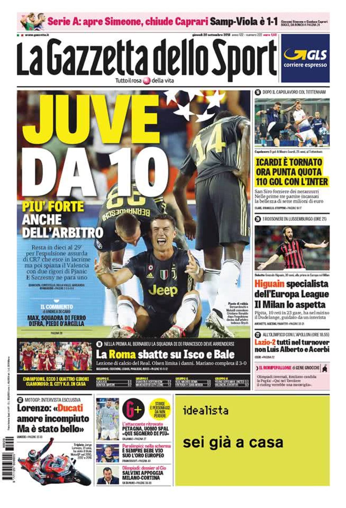 Ce scriu azi ziarele de sport din lume (20 septembrie 2018)