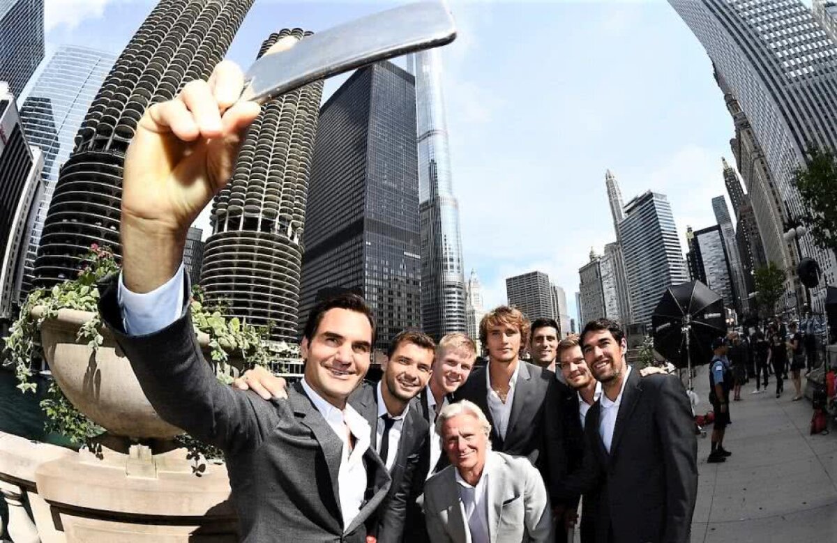 FOTO Rachete la Chicago » Spectacolul e asigurat! Pentru prima dată, îi vom vedea de aceeași parte a fileului pe Federer și Djokovic