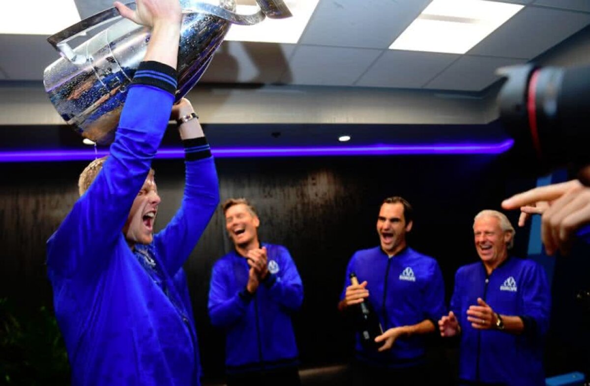 VIDEO + FOTO Echipa Europei a câștigat din nou Laver Cup » Federer și Djokovic au făcut show la petrecere
