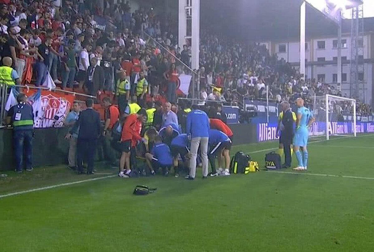 FOTO Panică la Eibar - Sevilla! Tribuna cu fanii andaluzi s-a rupt și a căzut!