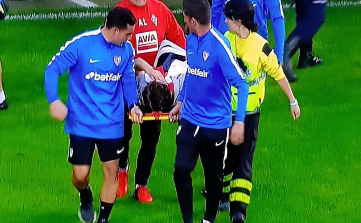 FOTO Panică la Eibar - Sevilla! Tribuna cu fanii andaluzi s-a rupt și a căzut!