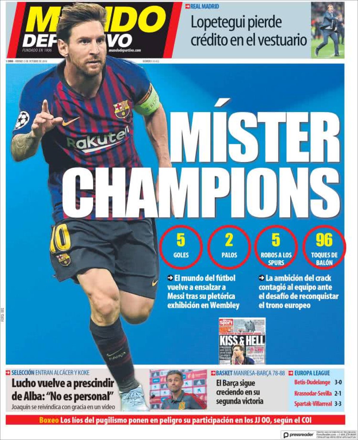 Ce scriu azi ziarele de sport din lume (5 octombrie 2018)