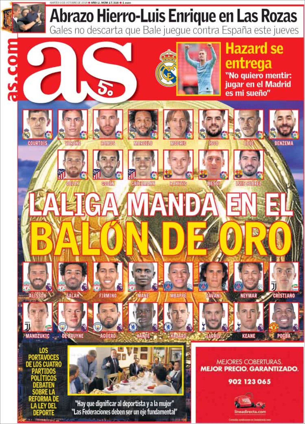 Ce scriu azi ziarele de sport din lume (9 octombrie 2018)