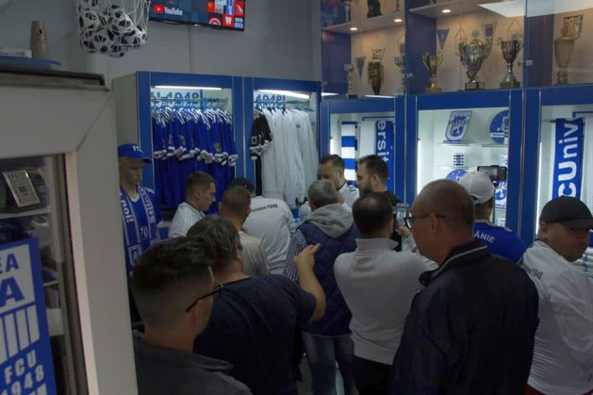FOTO După 7 ani » Mititelu a redeschis magazinul clubului FC U Craiova. Prețuri de la raft